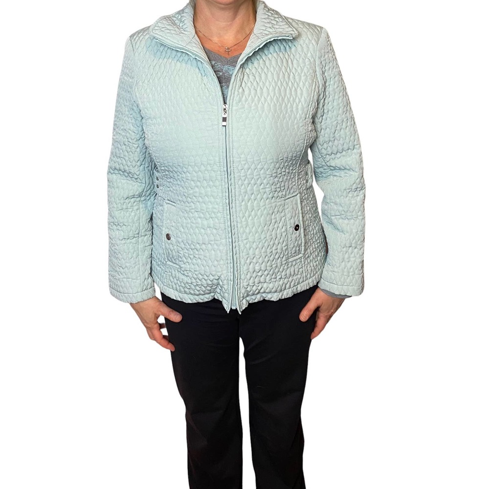 Lanesboro seafoam green quilted lightweight spring jacket size XL